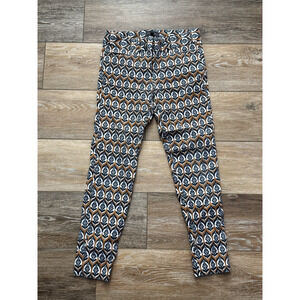 The Limited Women’s Pants 0P Petite Blue Brown White Floral Print Ankle Slacks